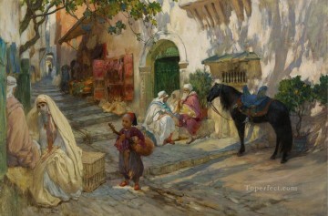 Federico Arturo Bridgman Painting - Una calle en Argelia Frederick Arthur Bridgman